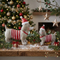 Preview: 2er-Set in Grau - Dekofiguren Hunde im Weihnachts-Outfit